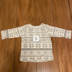 Kate Quinn LS Tee T-Shirt Fennel Nordic Snowflake 6-12M NWT